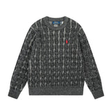 Rl ralph lauren pony crew neck knit wool sweater - couple's warm autumn/winter top - casual relaxed fit