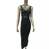 Women Dresses Summer Green Suspenders Long Dress Party Dress (Ont0408)