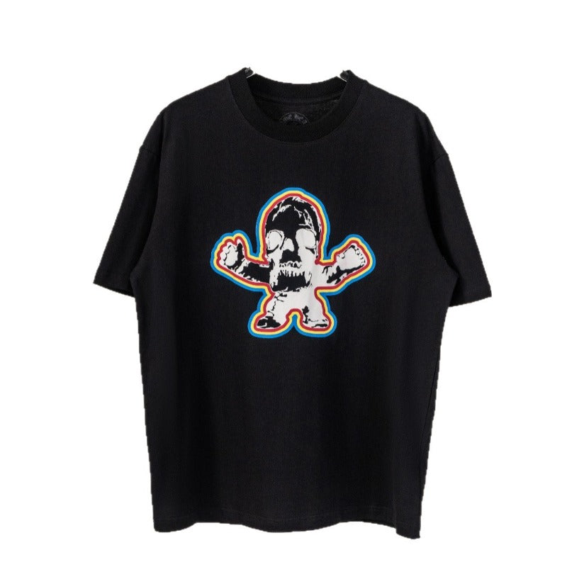 Ch hip-hop t shirts american ch short-sleeved washed stereo heavy industry foam embroider short-sleeved loose high street easiest for match