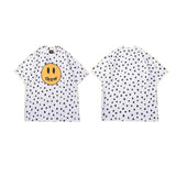 Drew house t shirt d@ew spotted smiley face pattern round neck pullover short sleeves