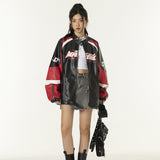 Unisex Jacket Autumn Splicing Machine Car Style Jacket