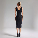 Women Dresses Bandage Dress Sleeveless V-neck Formal Dress Dress (Otn202404)