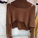 Women Knitted Pullover Vintage Autumn Long Sleeve Knitted Top