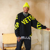 Vetements Hoodie Autumn and Winter Embroidery Sweater Loose round Neck Sweater