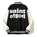 Saint m t jackets s.m. letter patch baseball jacket wholesale single piece