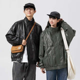 Unisex Jacket Fall Lapels Leather Jacket