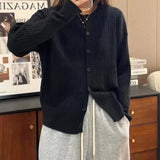 Women Knitted Cardigan Loose Cropped Sweater Coat