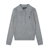 Rl ralph pony polo collar tops couple casualpulloverknittingfall and winter sweater macaron color