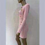 Women Dresses Bandage Dress Metal Buckle Slim Fit Dress (Ont0408)