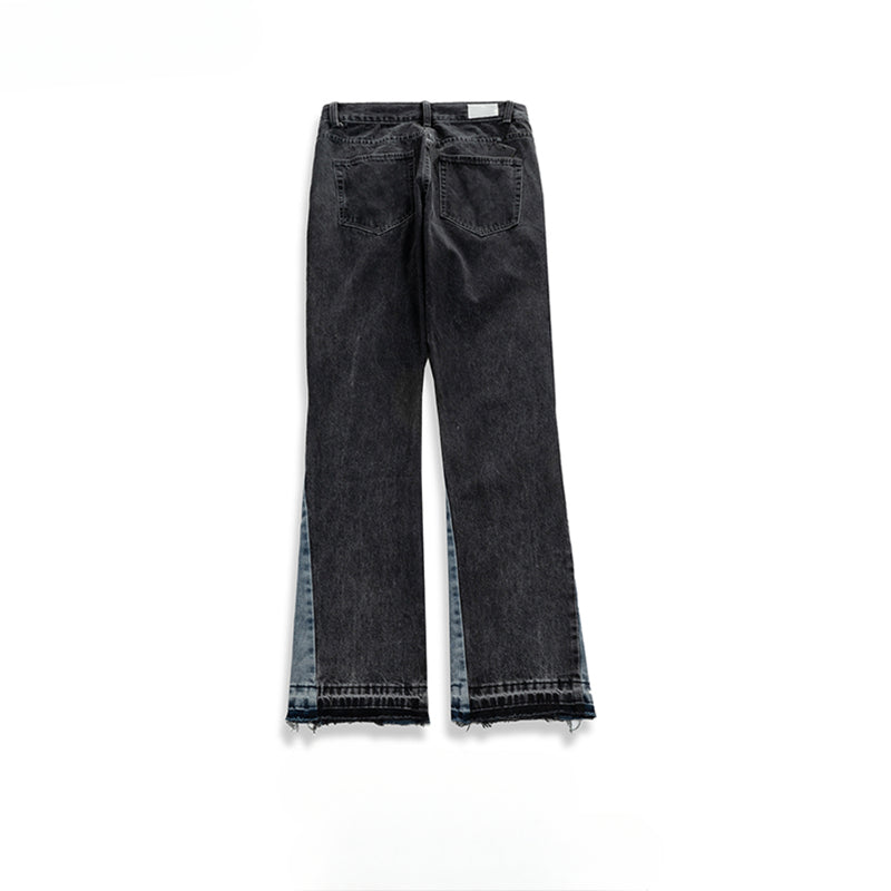 MIJKO Men's Vintage Pants MIJKO Men's Women's Autumn and Winter Wide Pants Spliced Jeans