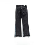 MIJKO Men's Vintage Pants MIJKO Men's Women's Autumn and Winter Wide Pants Spliced Jeans