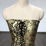 Women Evening Dress Python Print Long Dress Bandage Sexy Slit Dress