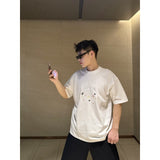 Ch hip-hop t shirts sch cross embroidery logo fashionable versatile loose short sleeves