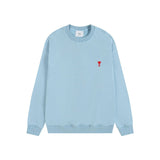 Ami aheoineloveembroideramericancasualtopslooselong sleevescouplesweatshirtround neckfall and winter