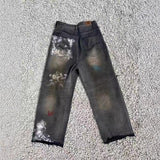 Saint m t pants s.m distressed handpainted graffiti loose casual pants wholesale