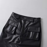 Women Skirt Spring Summer Slim-Fit PU Leather Skirt Sexy Skirt
