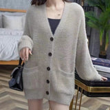 Women Knitwear Fall/Winter V-neck Sweater Coat Loose Knitted Cardigan