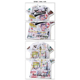Hip-hop t-shirts: american graffiti cartoon hand-painted creative all-over print illustration short-sleeve summer loose fit hip-hop tee
