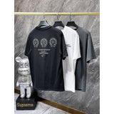 Ch hip-hop t shirts chheavy industry horseshoe sanskrit logo hand-worn short-sleeved loosecasualpure cotton american style