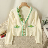 Women Knitwear Autumn and Winter V-neck Sweater Short Knitted Cardigan