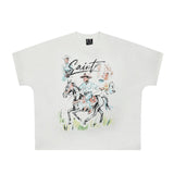saint m t shirts s.m. equestrian character graphic crew neck pullover short sleeve tee