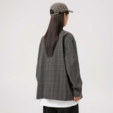 Unisex Jacket Autumn Plaid Double Breasted Suit