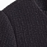 Women Woolen Coat Classic Style Black Short Coat Female Autumn and Winter Cardigan