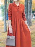 Women Knitwear Spring and Autumn Long Sweaters Dress