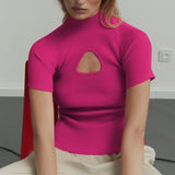 Ladies Leisure Knitwear Sexy Short Sleeve Knitwear Thread Knitted Top