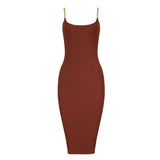 Women's Evening Dress Chain Suspender Skirt Sexy Backless Sheath Slim Fit Dress