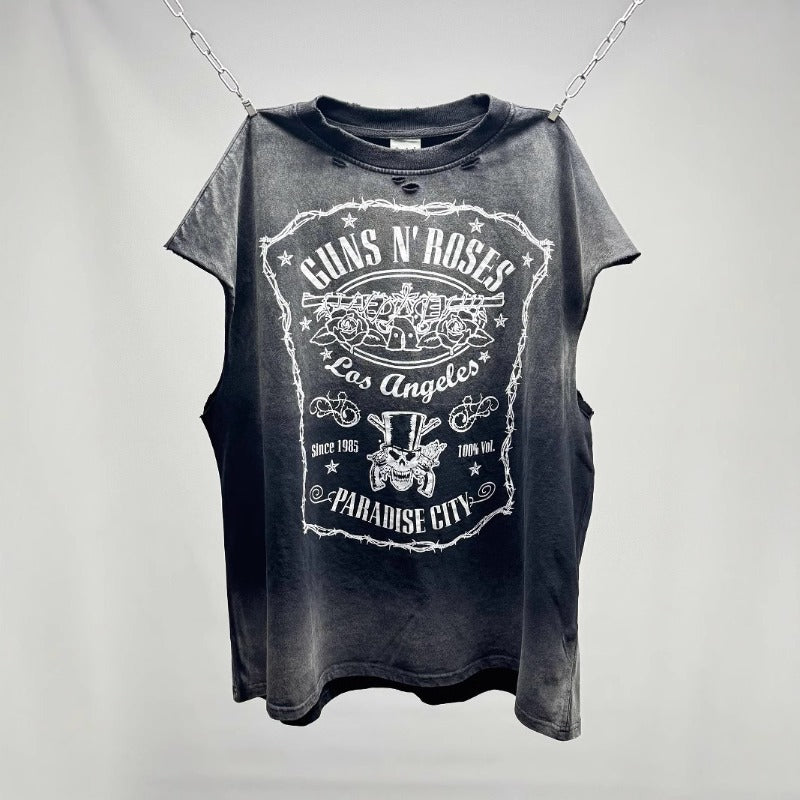 saint m t shirts s.m guns n' roses graphic crewneck pullover tank top