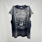 saint m t shirts s.m guns n' roses graphic crewneck pullover tank top