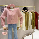 Women Knitwear Spring and Autumn round Neck Sweater Loose Knitted Cardigan
