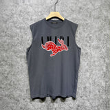 Amiri tank top cashew flower rabbit printing