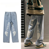 Men Jeans Spring and Autumn Loose Denim Trousers
