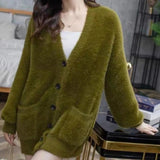 Women Knitwear Fall/Winter V-neck Sweater Coat Loose Knitted Cardigan
