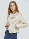 Women Leather Jacket Spring Locomotive Style PU Leather Coat Women's Slim Short Zip Jacket