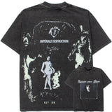 Hip-hop t shirts american high street half sleeve vintage washed retro distressed loose round neck short sleeve t-shirt trendy