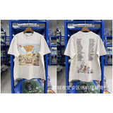 saint m t shirts s.m cartoon print crew neck pullover short sleeve top