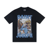 saint m t shirts s.m. virgin mary oil painting graphic crew neck short sleeve tee