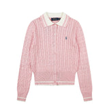Rl ralph pony polo collar preppy stylecardiganfall and wintertopsknittingfall and wintercouplecasual woolen sweater