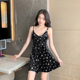 Women Maxi Dress Summer Sexy Pleuche Spaghetti-Strap Dress