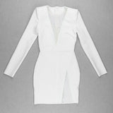 Women Dresses Bandage One-Piece Dress Long Sleeve Short Dress Evening Party Dress (Ont0408)