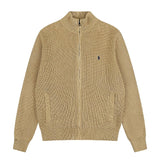 Little marafu rlknittingcouplecardiganhigh collar zipper waffle grids wool topslooseoutwearfall and winter
