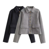 Women Jacket Summer Lapels Short Coat
