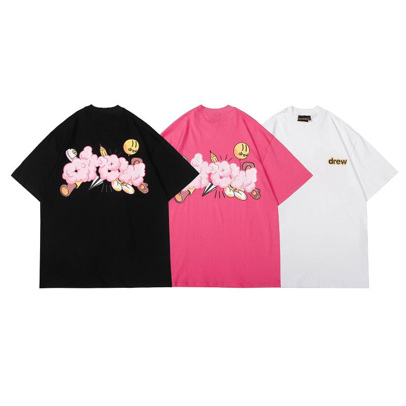 Drew house tshirt r d@ew cartoonthemed small print crew neck pullover short sleeve