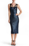 Women Evening Gown Sexy Sling Backless Sequins Dress