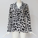 Women T-shirt Shirt Autumn Sexy Leopard Print Chiffon Shirt Women's Shirt OL