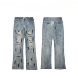 Men Jeans Washed Make Old Ripped Jeans