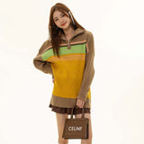 Unisex Sweater Autumn Striped Love Embroidered Sweater